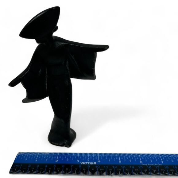 Vintage Cast Iron Geisha Figurine (7" H) MCM Mid Century Modern Statue Decor - Picture 9 of 12